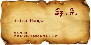 Szima Hanga névjegykártya